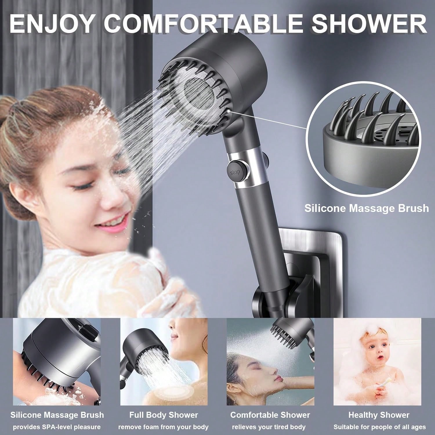 High Pressure Shower Head Handheld - Yüksek Basınçlı El Tipi Duş Başlığı,