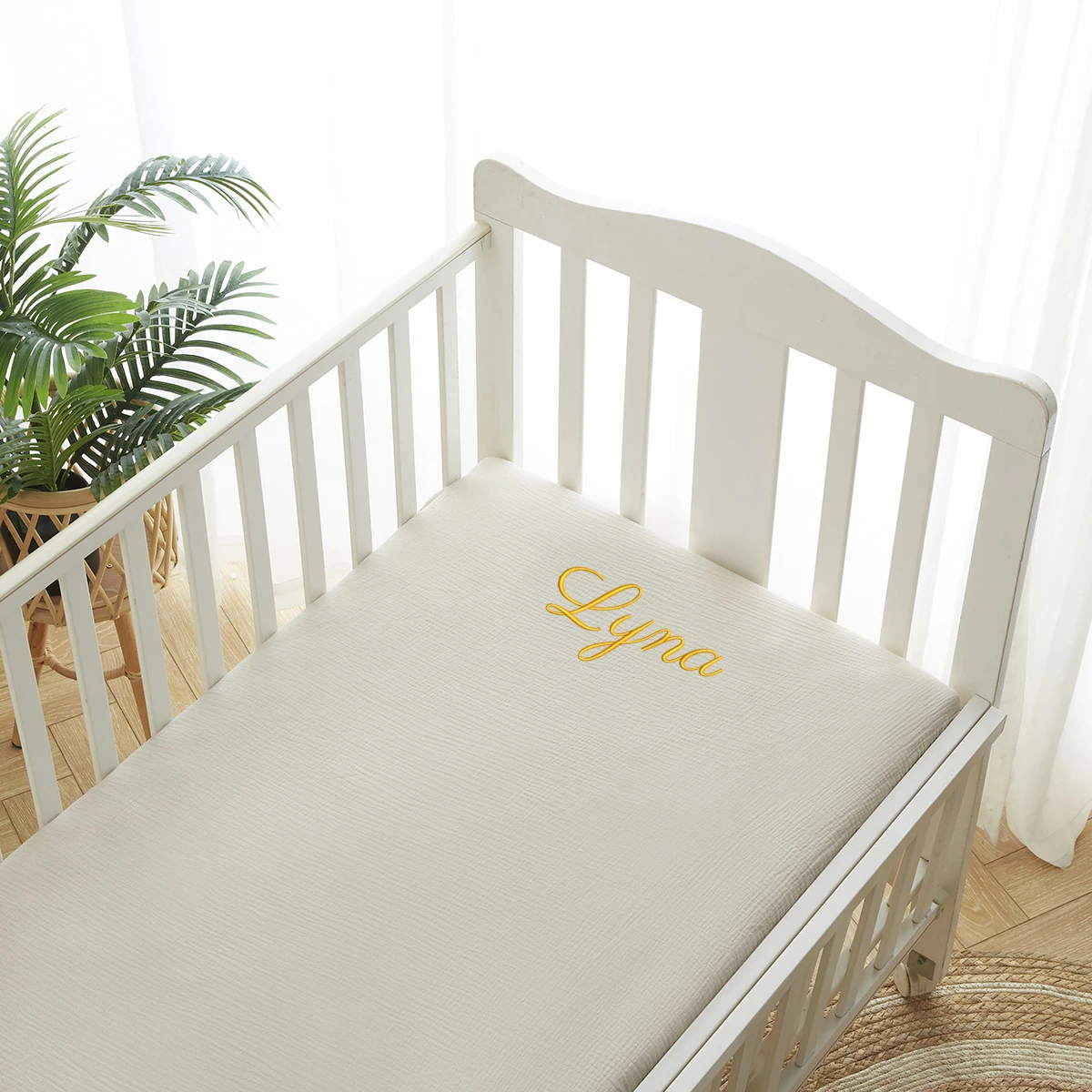 Muslin Cotton Bedspread - Kişiselleştirilmiş adı işlemeli Muslin için çocuk