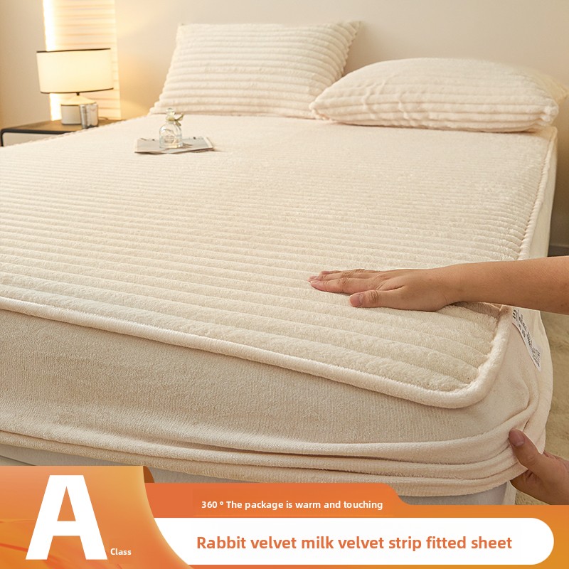 Fitted Bed Sheets Deep Pocket - Taklit Tavşan Peluş Kışlık Çarşaf Seti