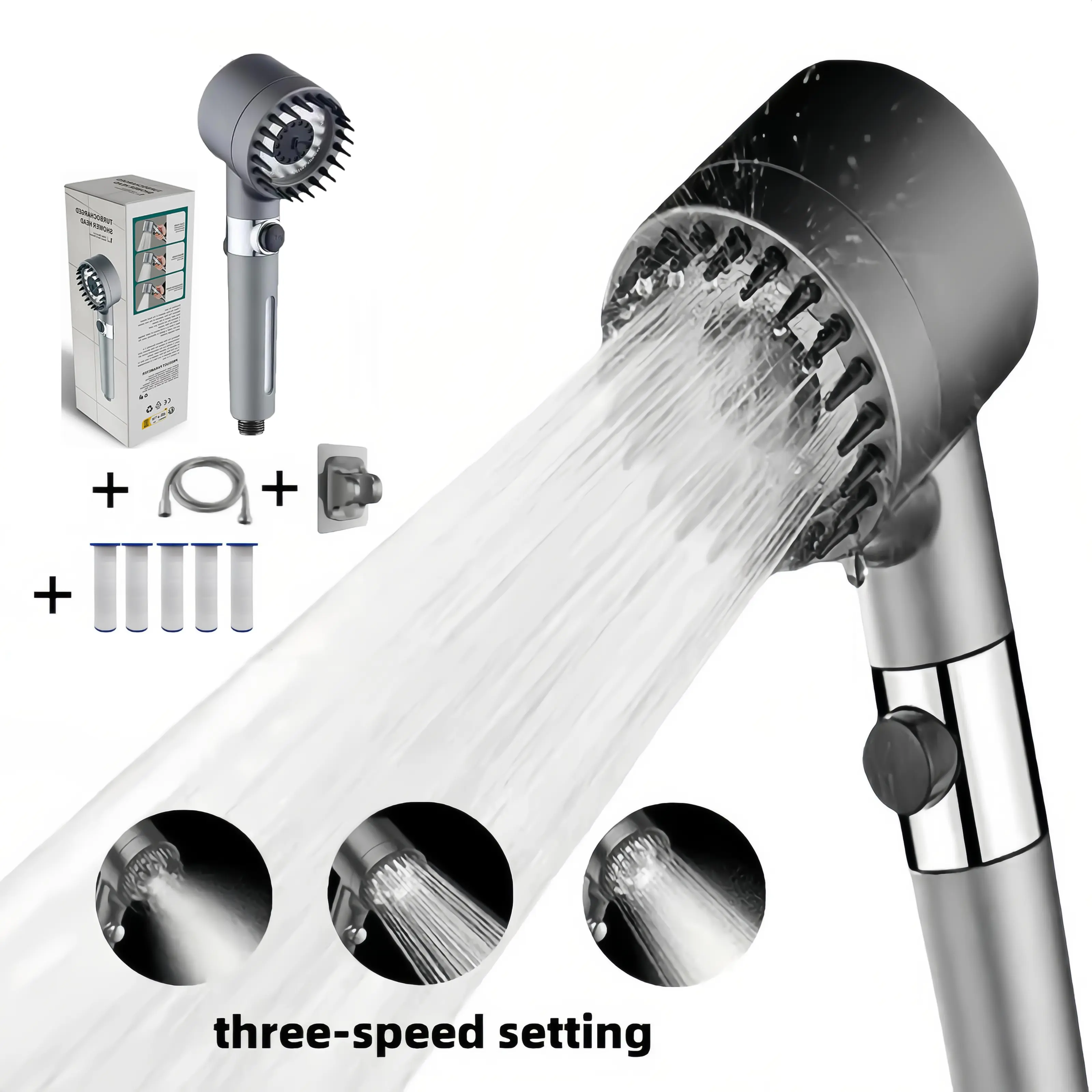 High Pressure Shower Head Handheld - Yüksek Basınçlı, Filtreli, İyonik Damlalar İçeren