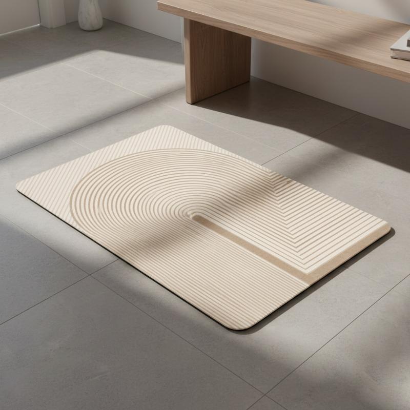 Bej Çizgili Diatomit Banyo Pas - Quick Dry Diatomite Bath Mat incelemesi ve fiyatı