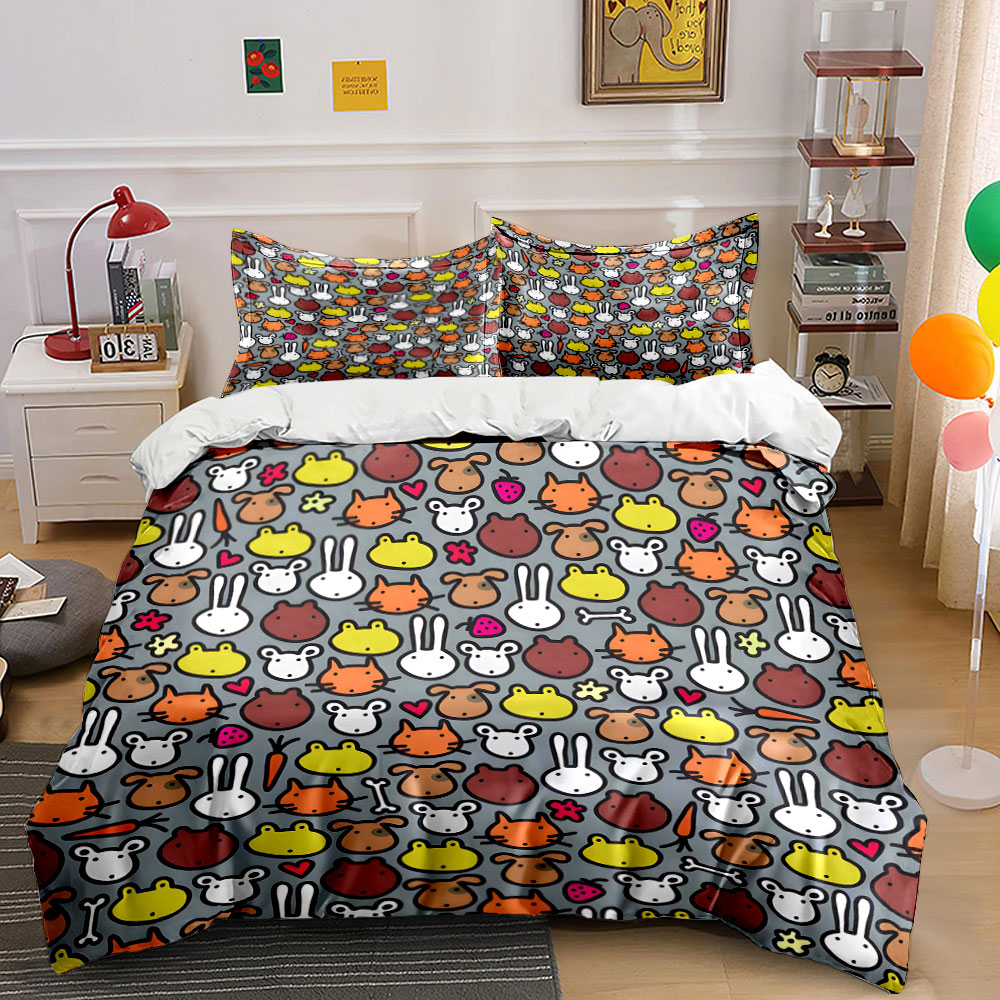 Karikatür Hayvan Yüz Desenli N - Duvet Cover Sets With Zipper incelemesi ve fiyatı