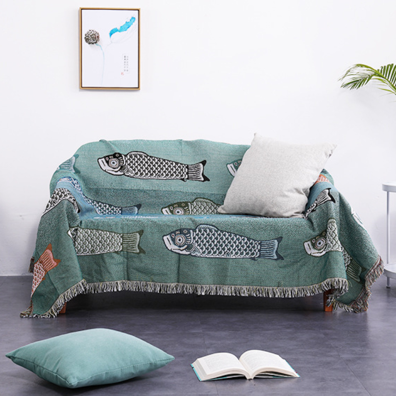 Koi Balığı Jakarlı Dokuma Batt - Boho Throw Blanket Fringe incelemesi ve fiyatı