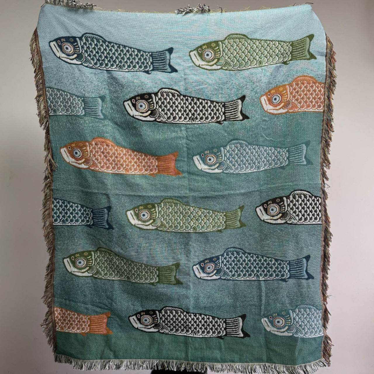Koi Balığı Jakarlı Dokuma Batt - Boho Throw Blanket Fringe incelemesi ve fiyatı