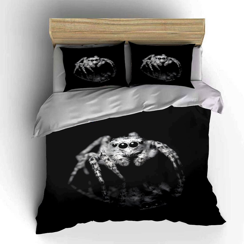 Jumping Spider Siyah Beyaz Koy - Duvet Cover Sets With Zipper incelemesi ve fiyatı